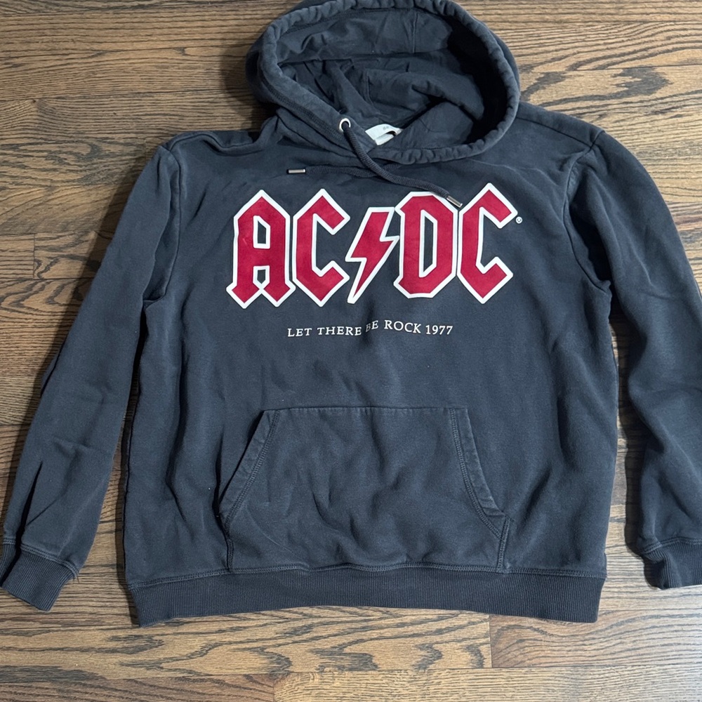 H.M AC/DC dark gray Hoodie with Red Logo